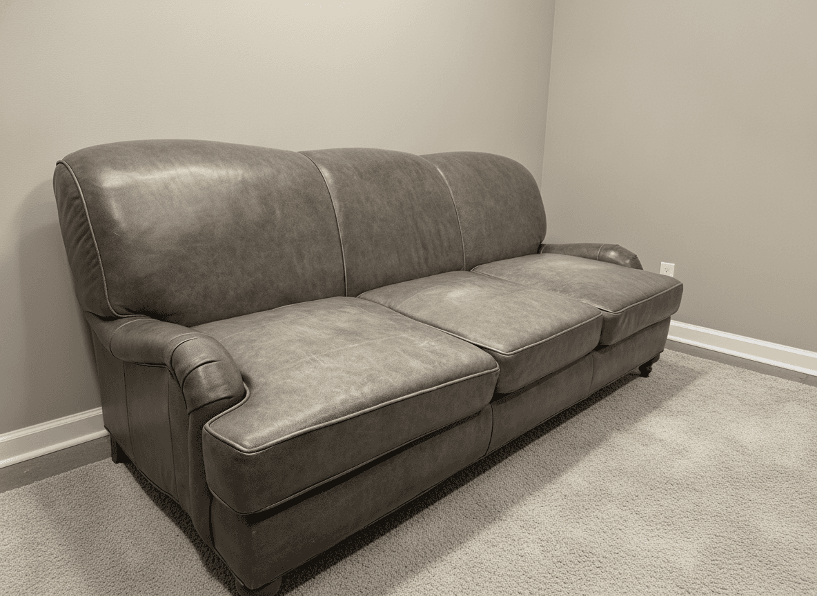 Arhaus leather sofa, seat cushions