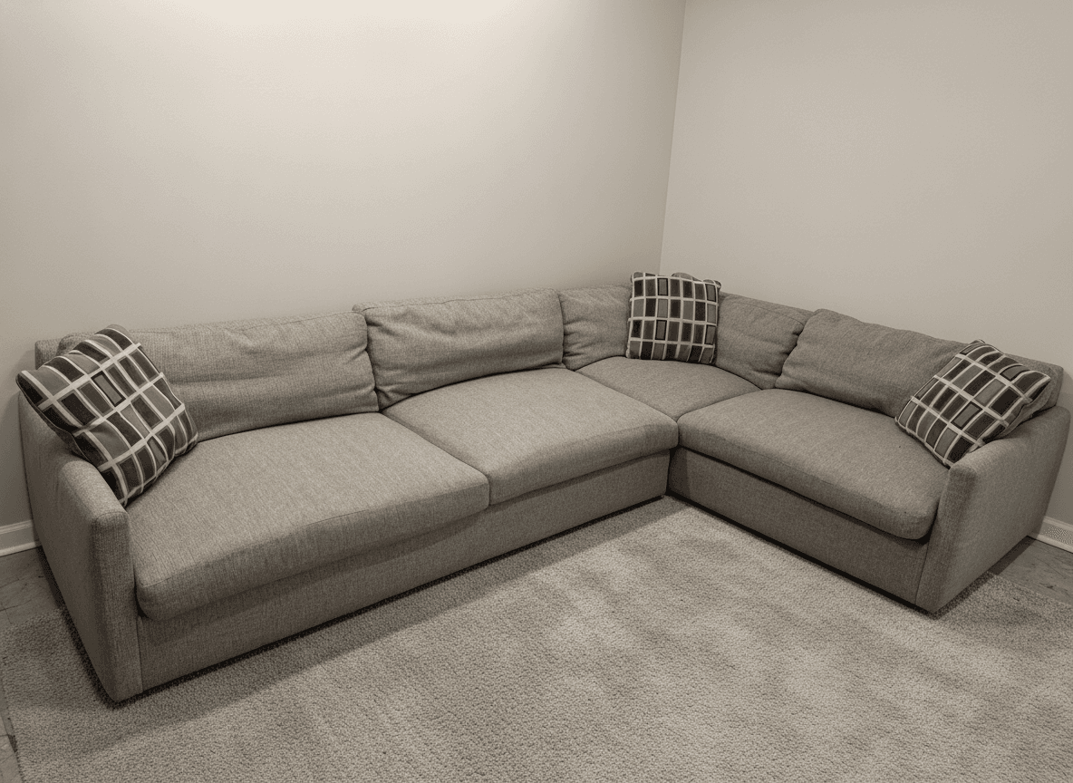 Arhaus Kipton slim arm sectional in Beacon Natural, full view