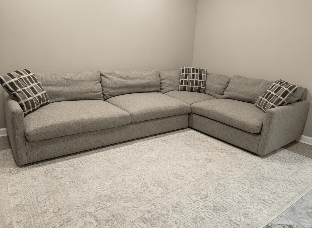 Arhaus Kipton bench-seat cushion detail