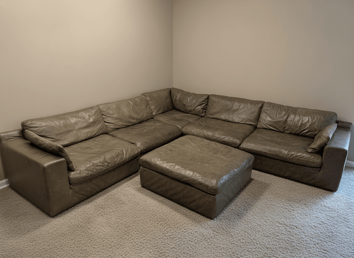 Ashley Alabonson sectional leather detail