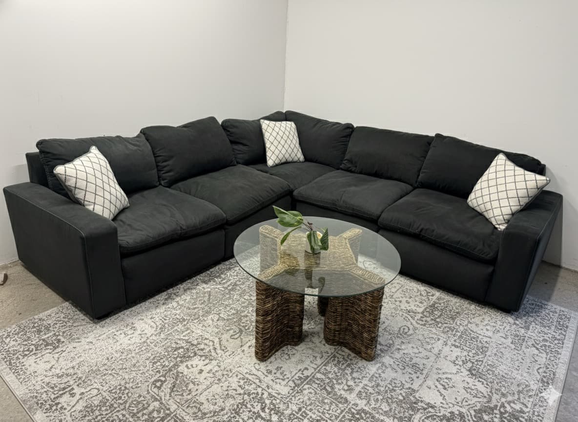 Ashley Savesto charcoal sectional, full view