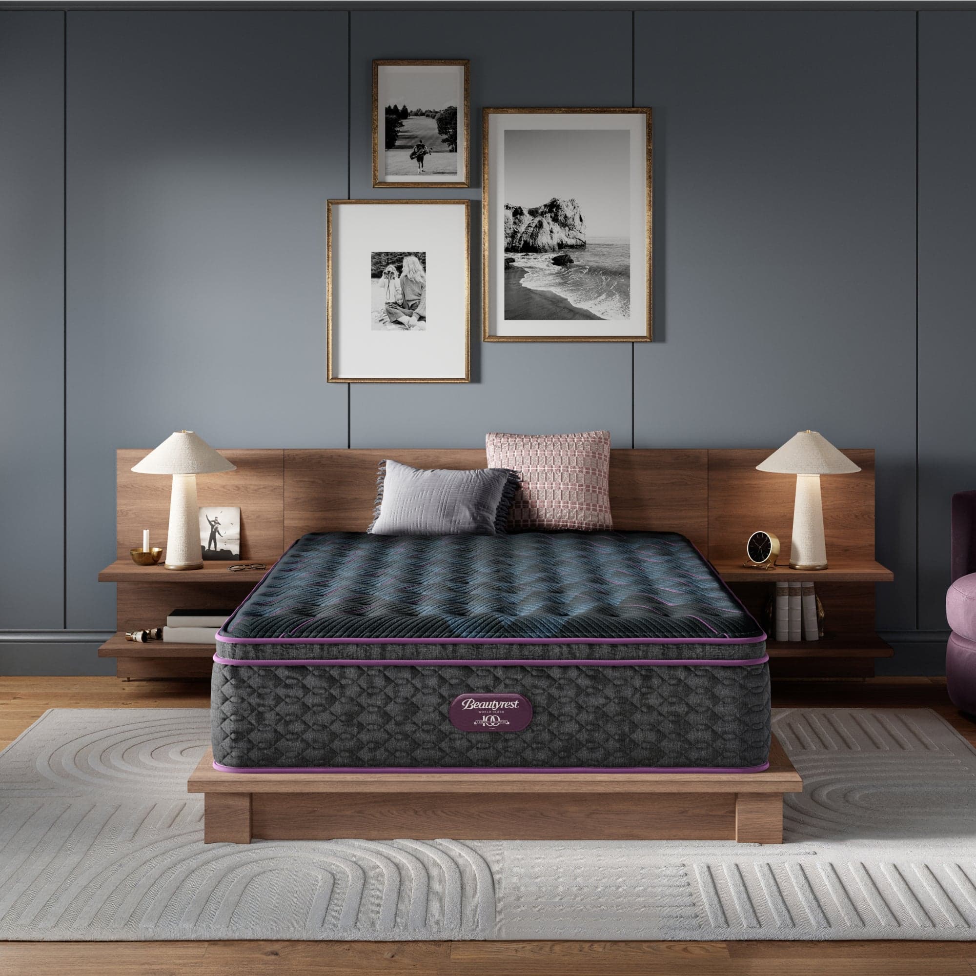 Beautyrest World Class Level 3 Medium Pillow Top Queen mattress, hero/lifestyle shot