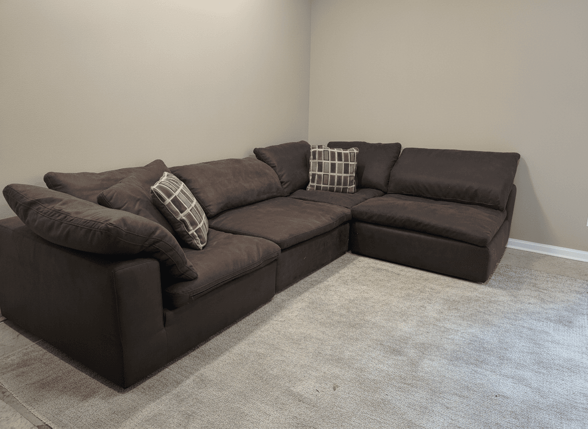 Brown Bob's cloud sectional cushion detail