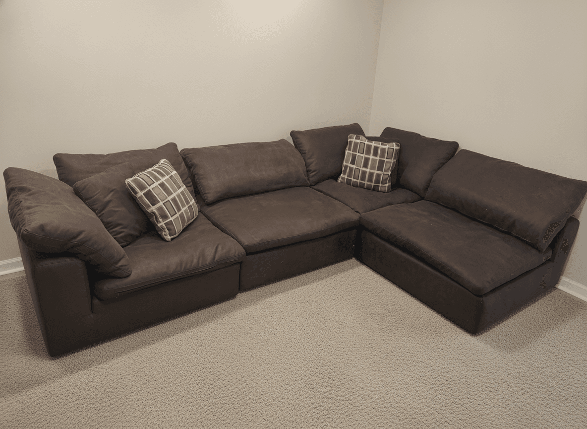 Brown Bob's cloud sectional from the side