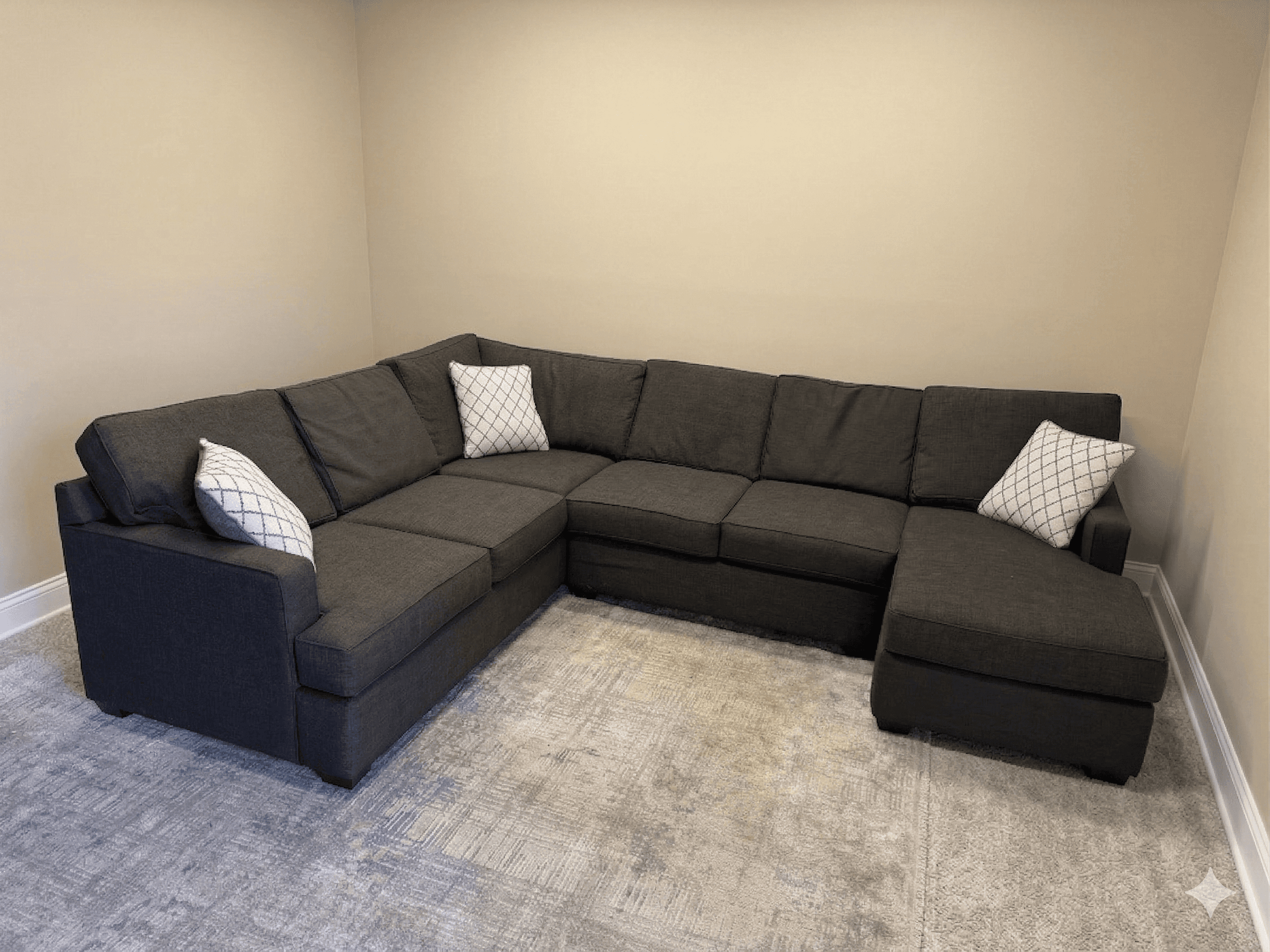 Crate & Barrel Davis charcoal U-sectional