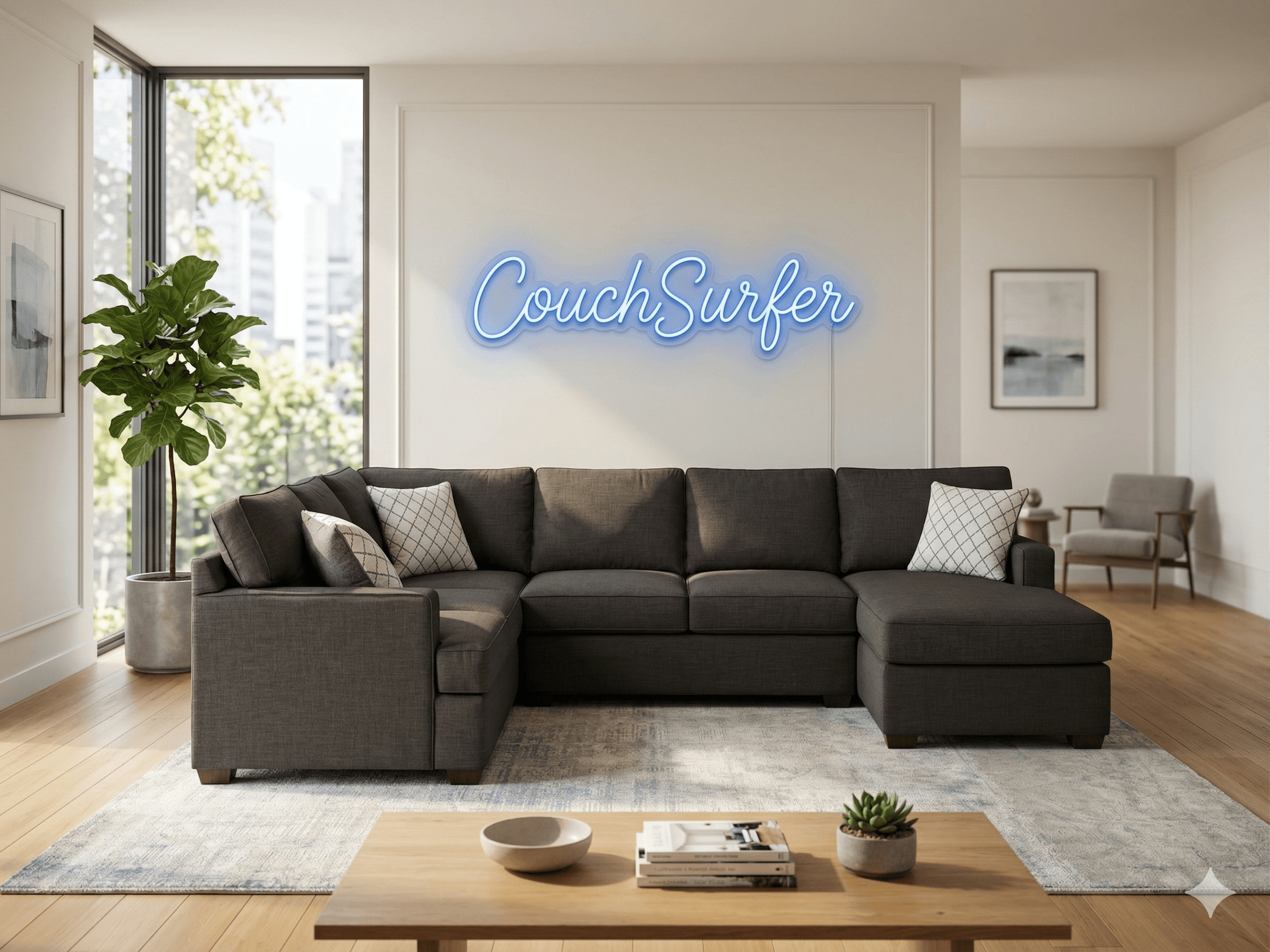 Davis sectional staged in living room