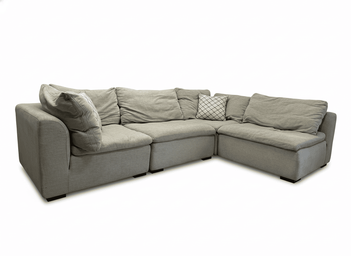 Joybird Bryant beige-gray modular sectional on white background
