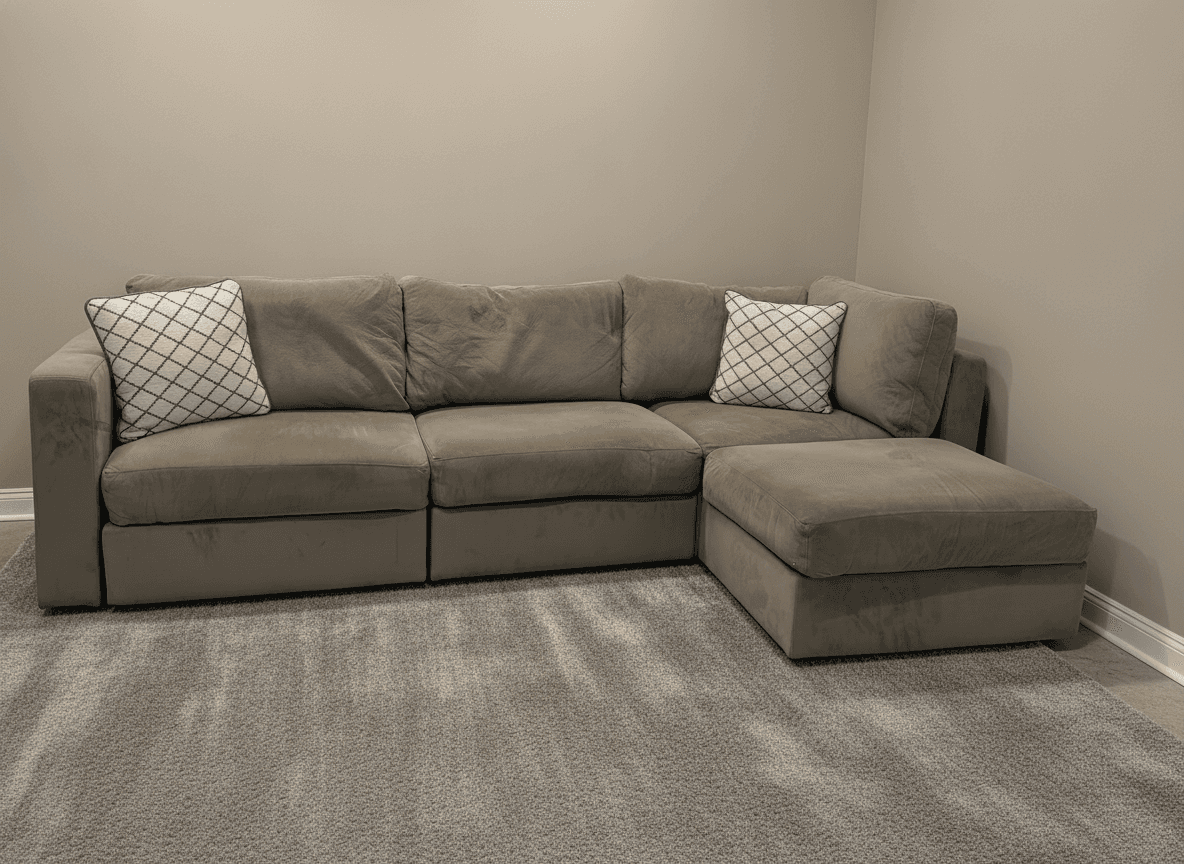 Taupe Sactionals, side view