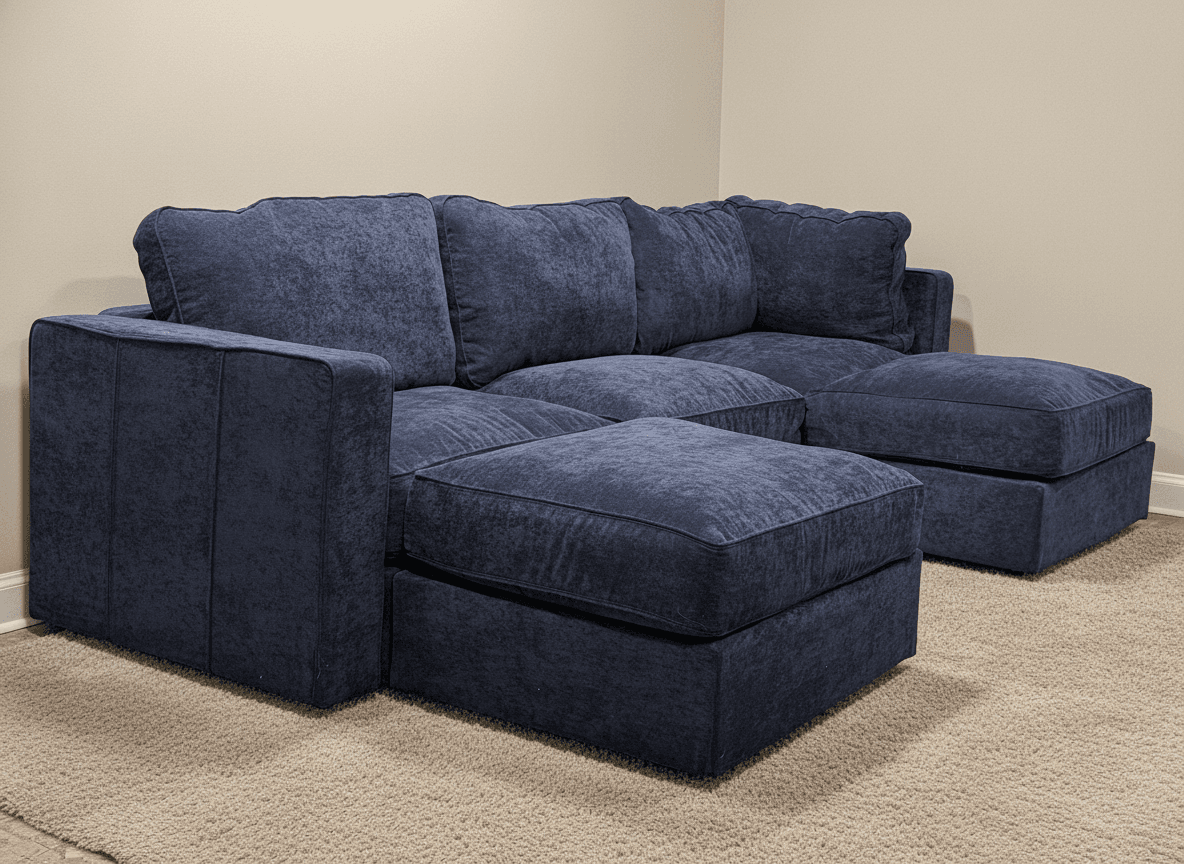 Midnight navy corded velvet close-up