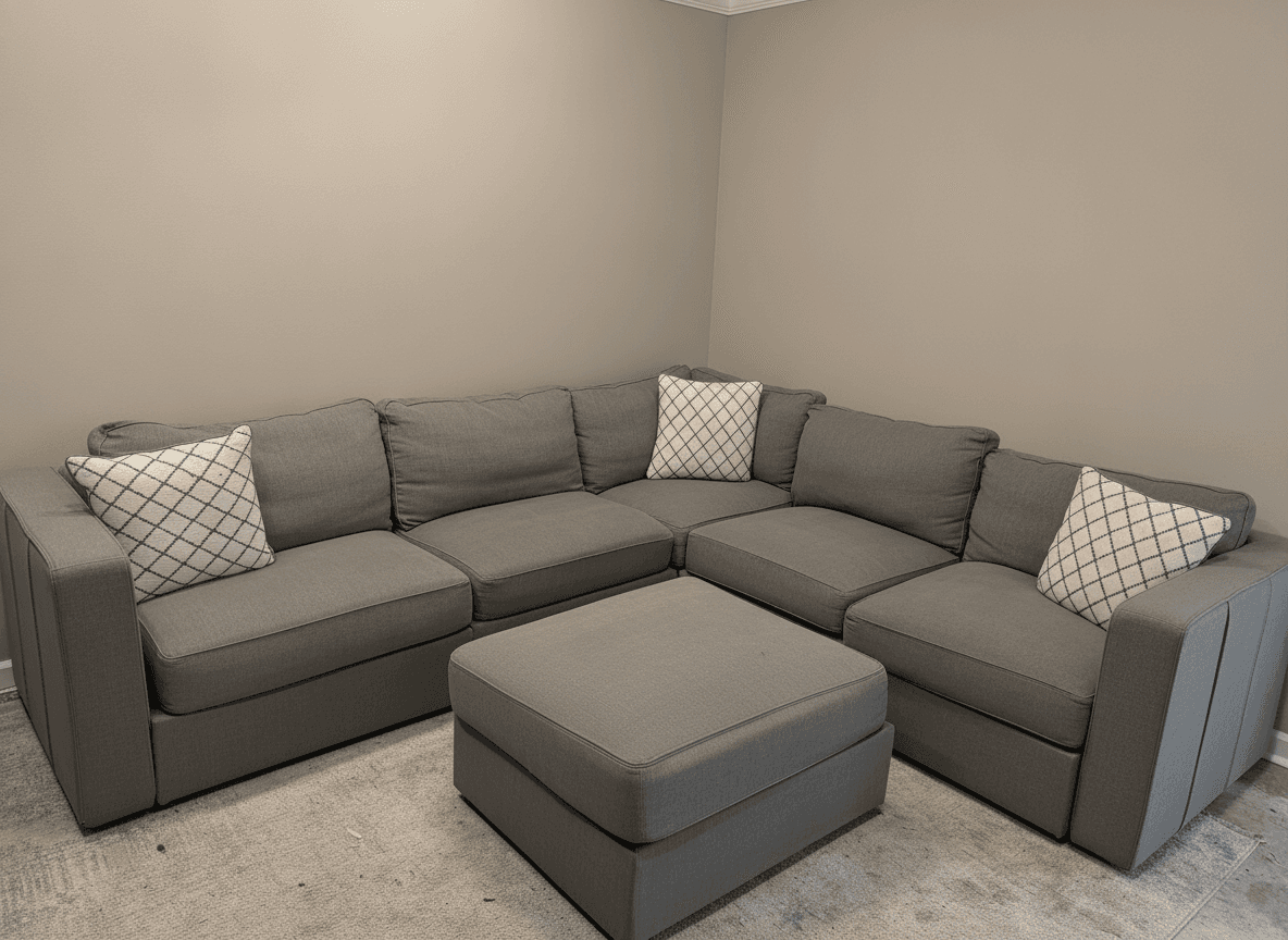 Storage ottoman seat detail