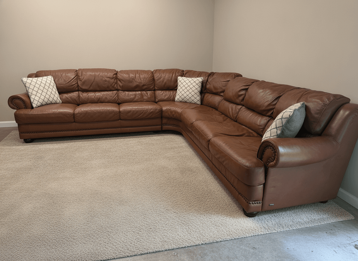 Natuzzi sectional from the side