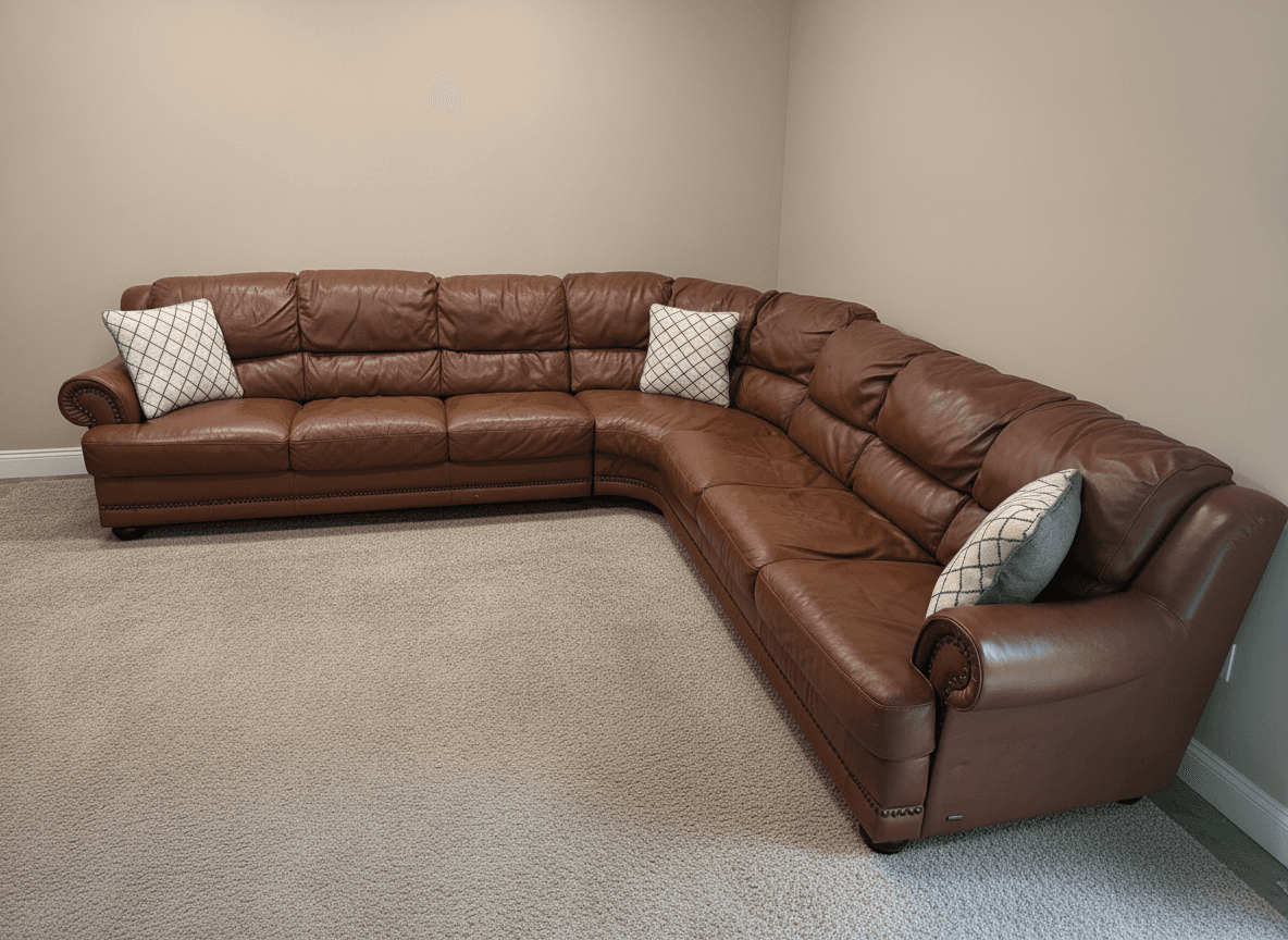 Natuzzi sectional corner view