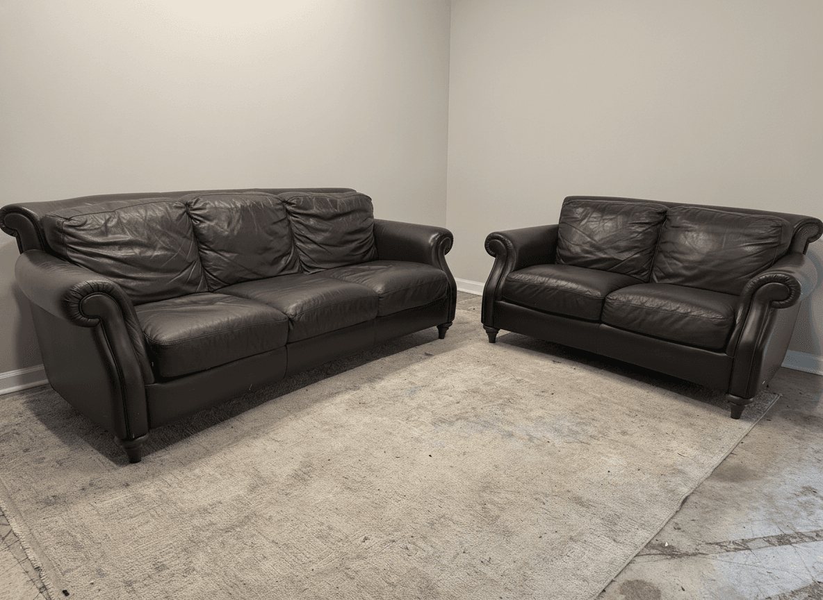 Natuzzi leather sofa from another angle