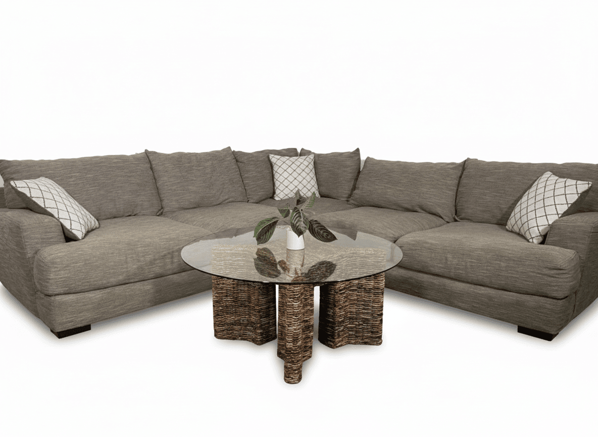 Raymour & Flanigan Artemis sectional on white background