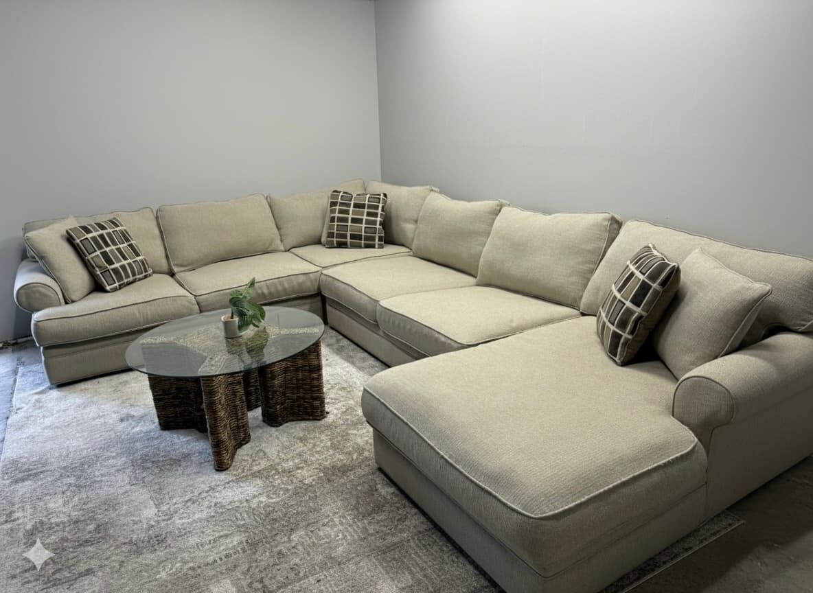 Raymour & Flanigan Wilkins beige sectional