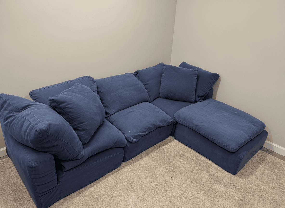 Navy RH Cloud sectional from the side