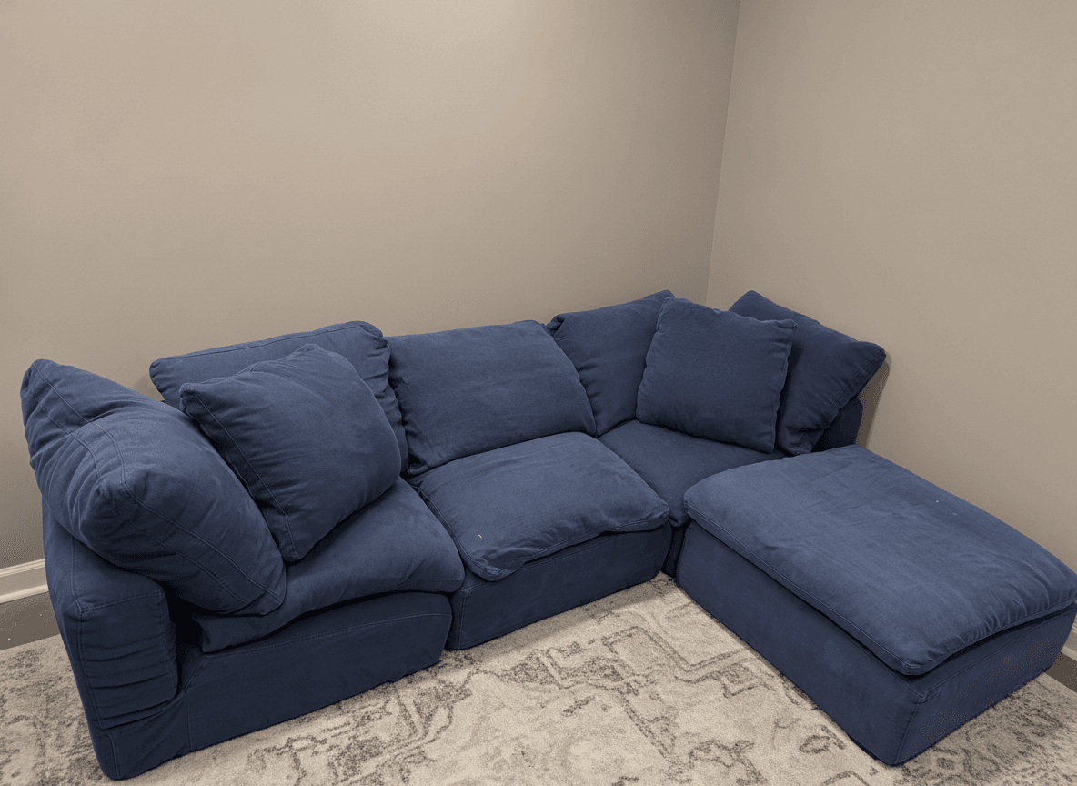 Navy RH Cloud sectional, room view