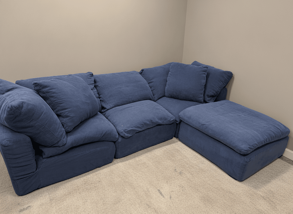 Navy RH Cloud sectional close-up