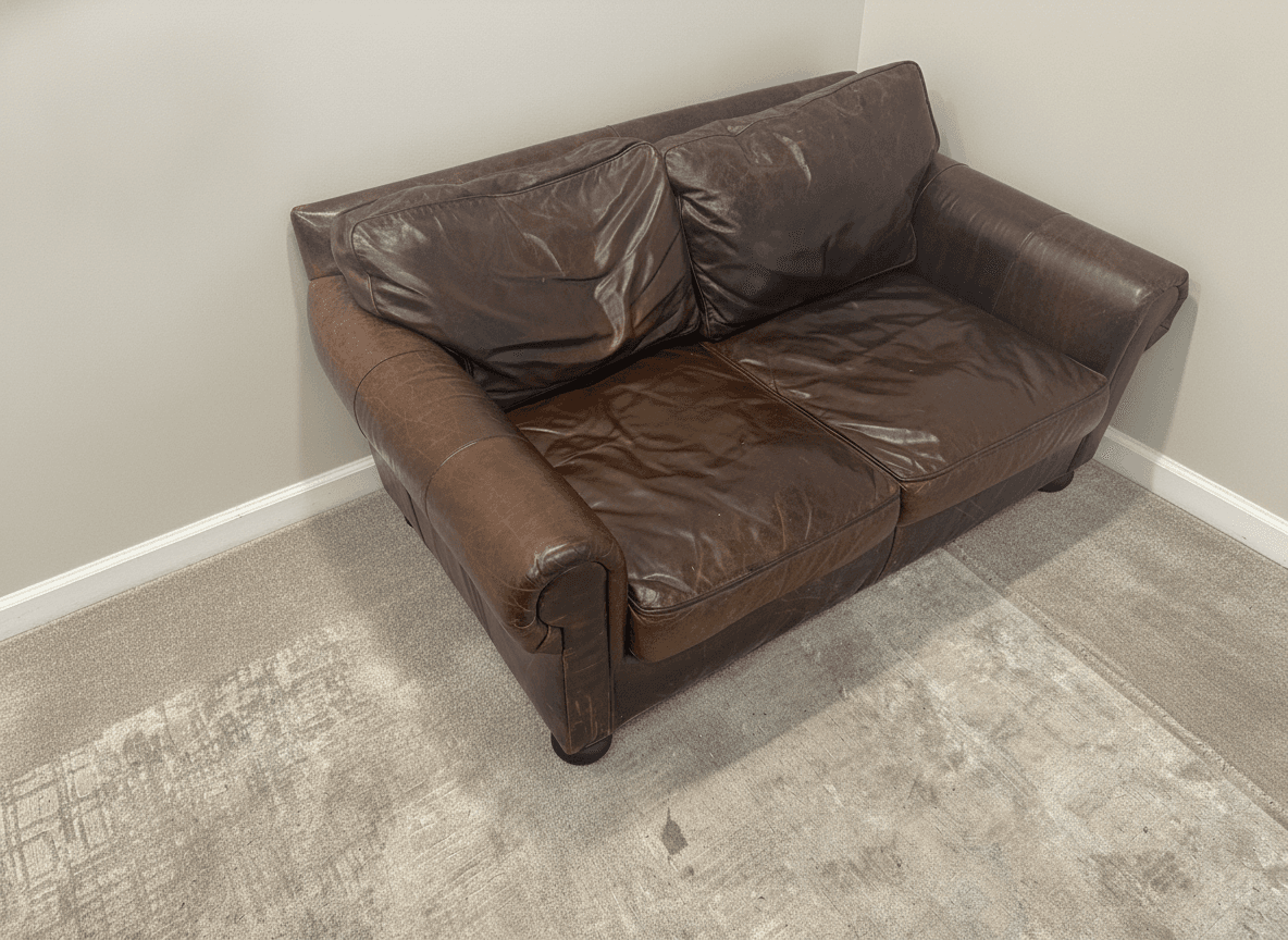 RH Lancaster loveseat from the side