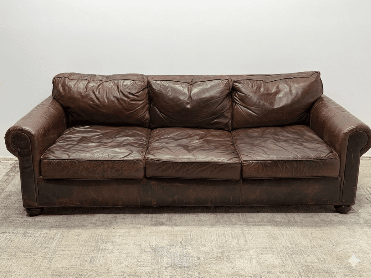RH Lancaster leather sofa, 8 foot, in Brompton Cocoa
