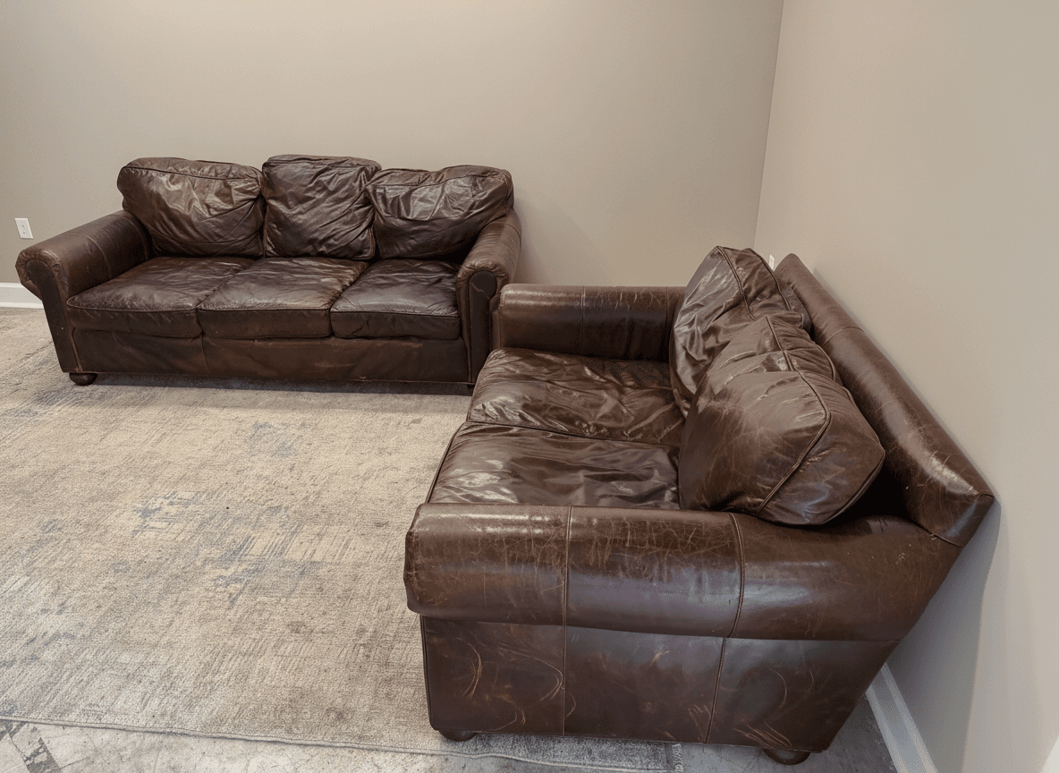 Lancaster leather sofa from another angle
