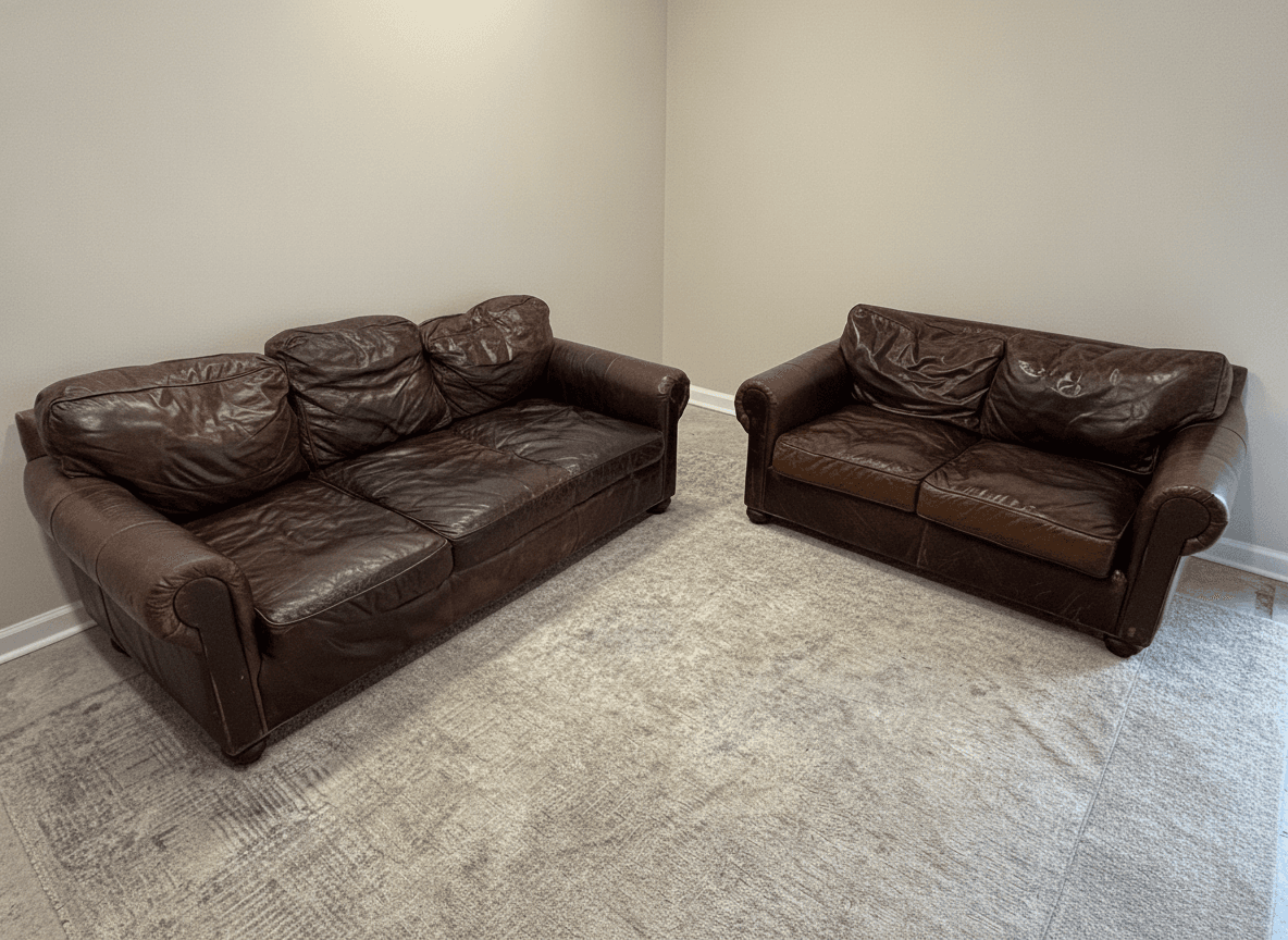 Cut in top middle sofa cushion — disclosed flaw