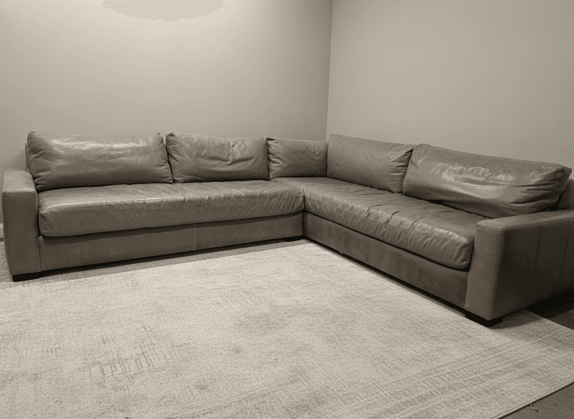 Maxwell leather sectional, seat cushions
