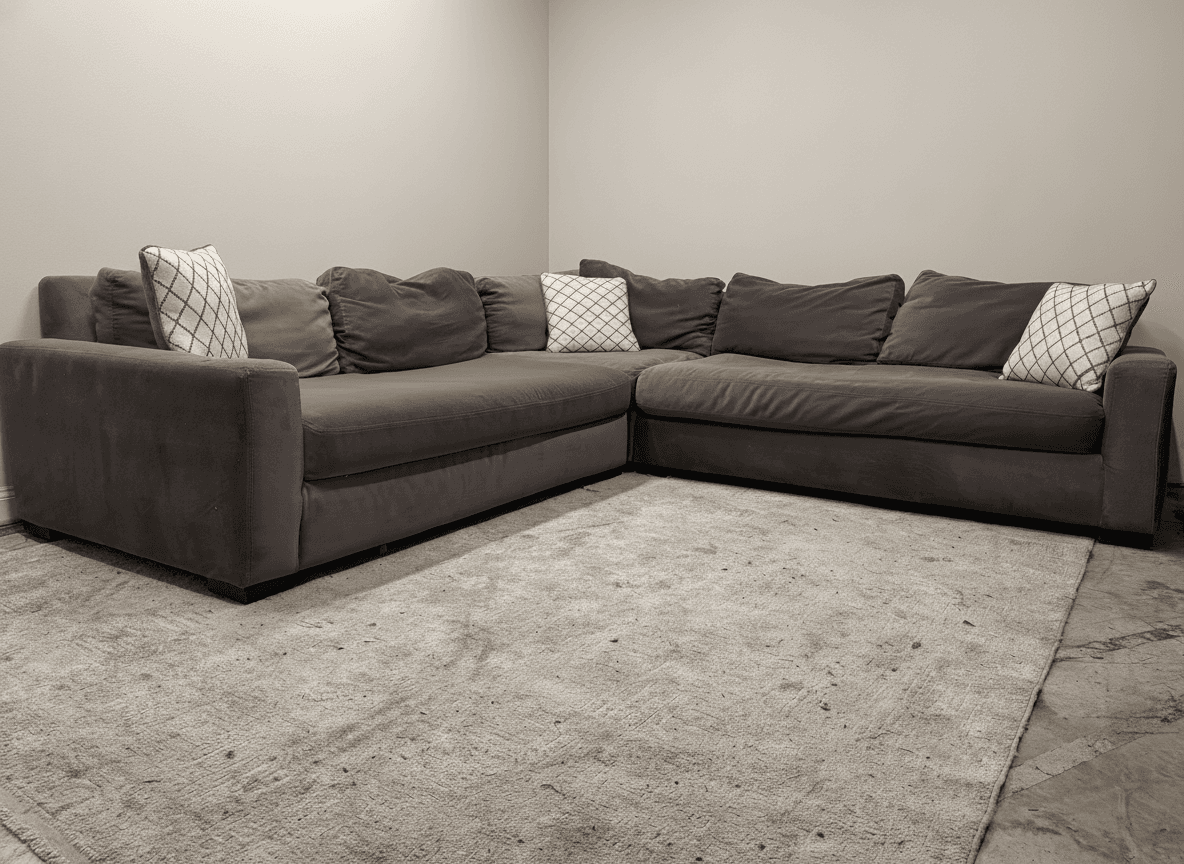 Maxwell Luxe sectional, wide view