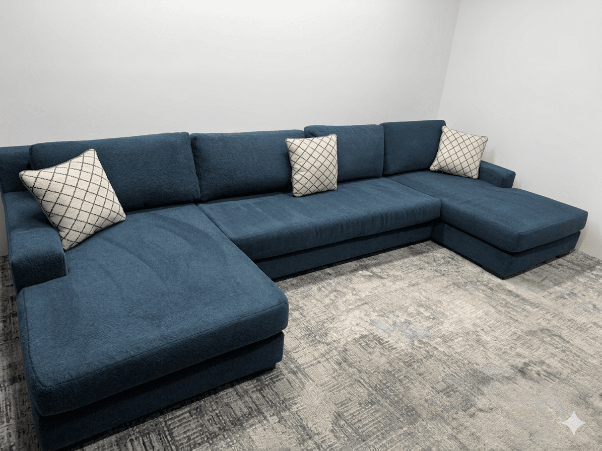 RH Maxwell U-shaped sectional in deep blue