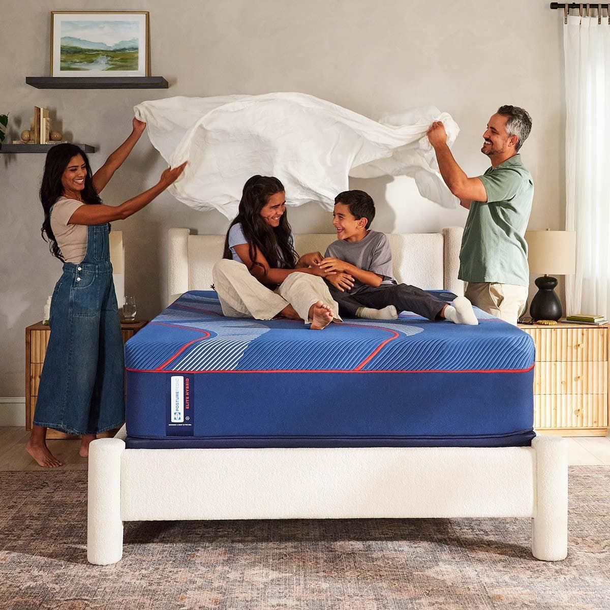Sealy Posturepedic Elite Albany II Medium Hybrid King mattress, lifestyle shot