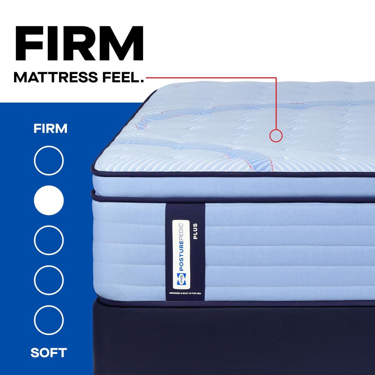 Sealy Posturepedic Plus Plainfield Firm Queen mattress official product photo