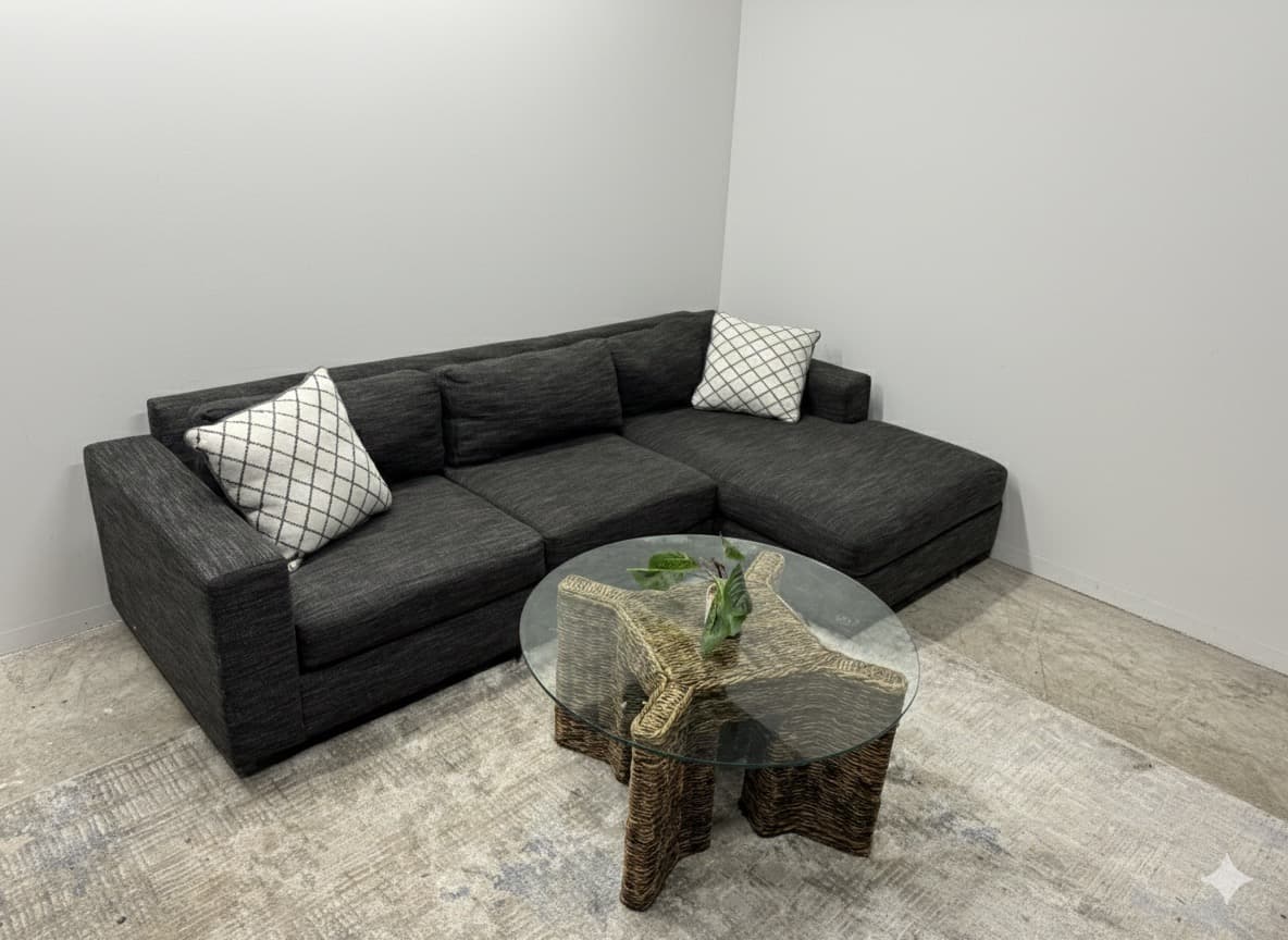 West Elm Urban 2-piece chaise sectional in charcoal