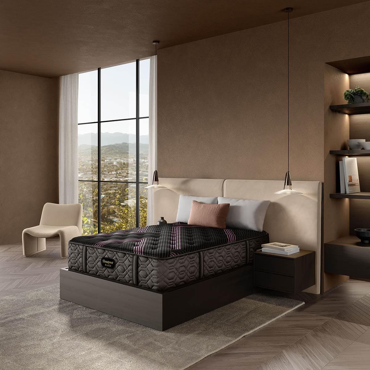 Beautyrest Black Series 1 Medium King mattress on white background