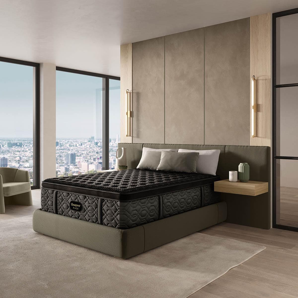 Beautyrest Black Series 3 Firm King mattress on white background