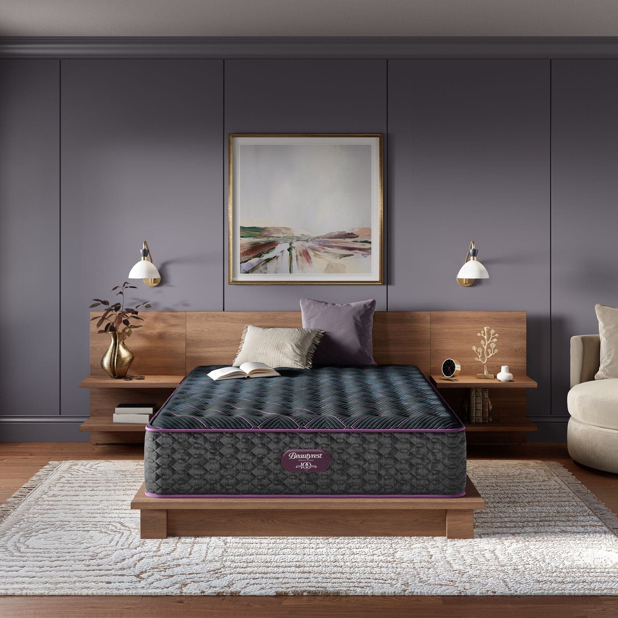 Beautyrest World Class Level 3 Medium Firm Twin XL mattress on white background