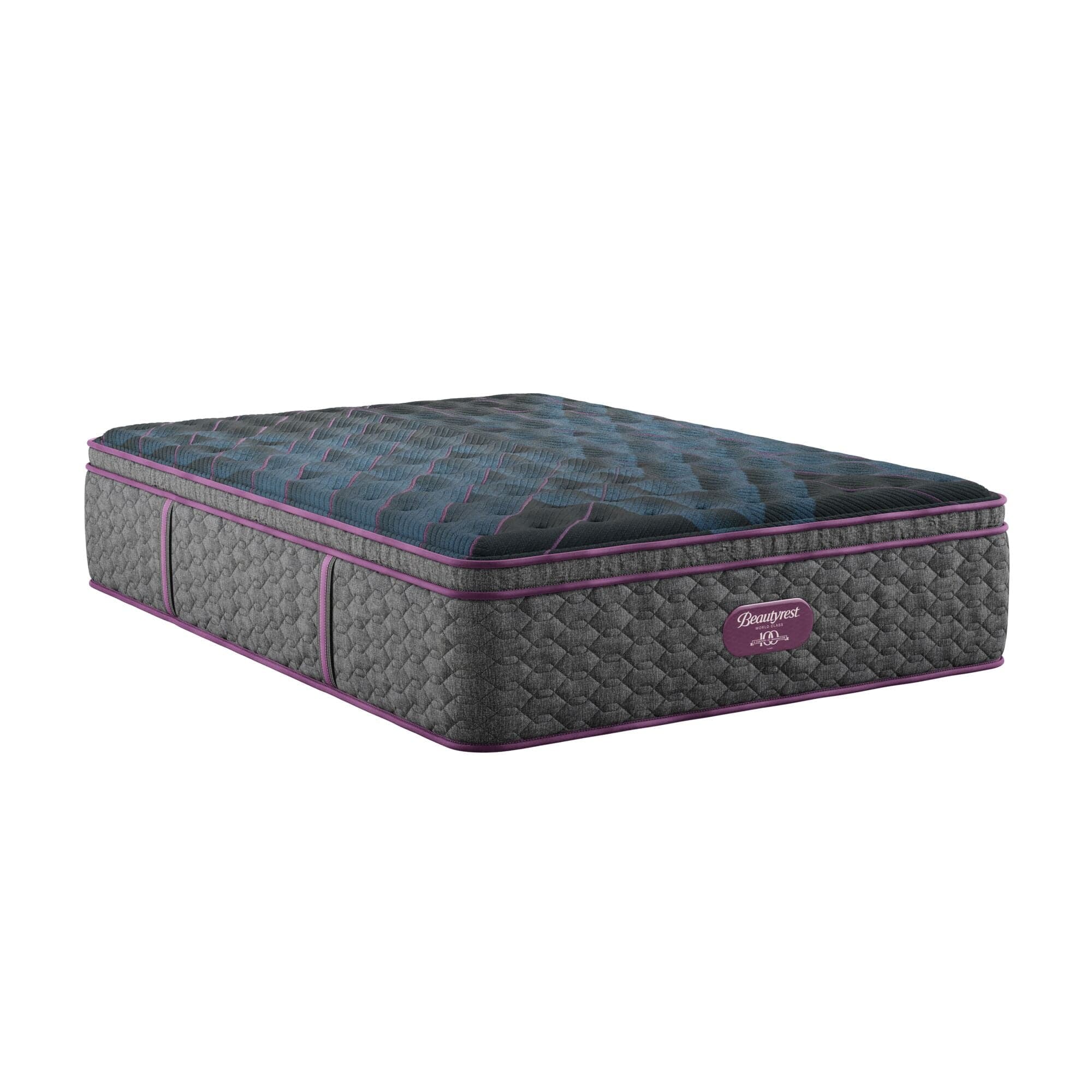 Beautyrest World Class Level 3 Medium Pillow Top Queen mattress on white background