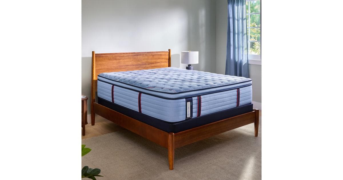 Sealy Posturepedic Pro Reno Soft Euro Pillow Top Queen mattress on white background