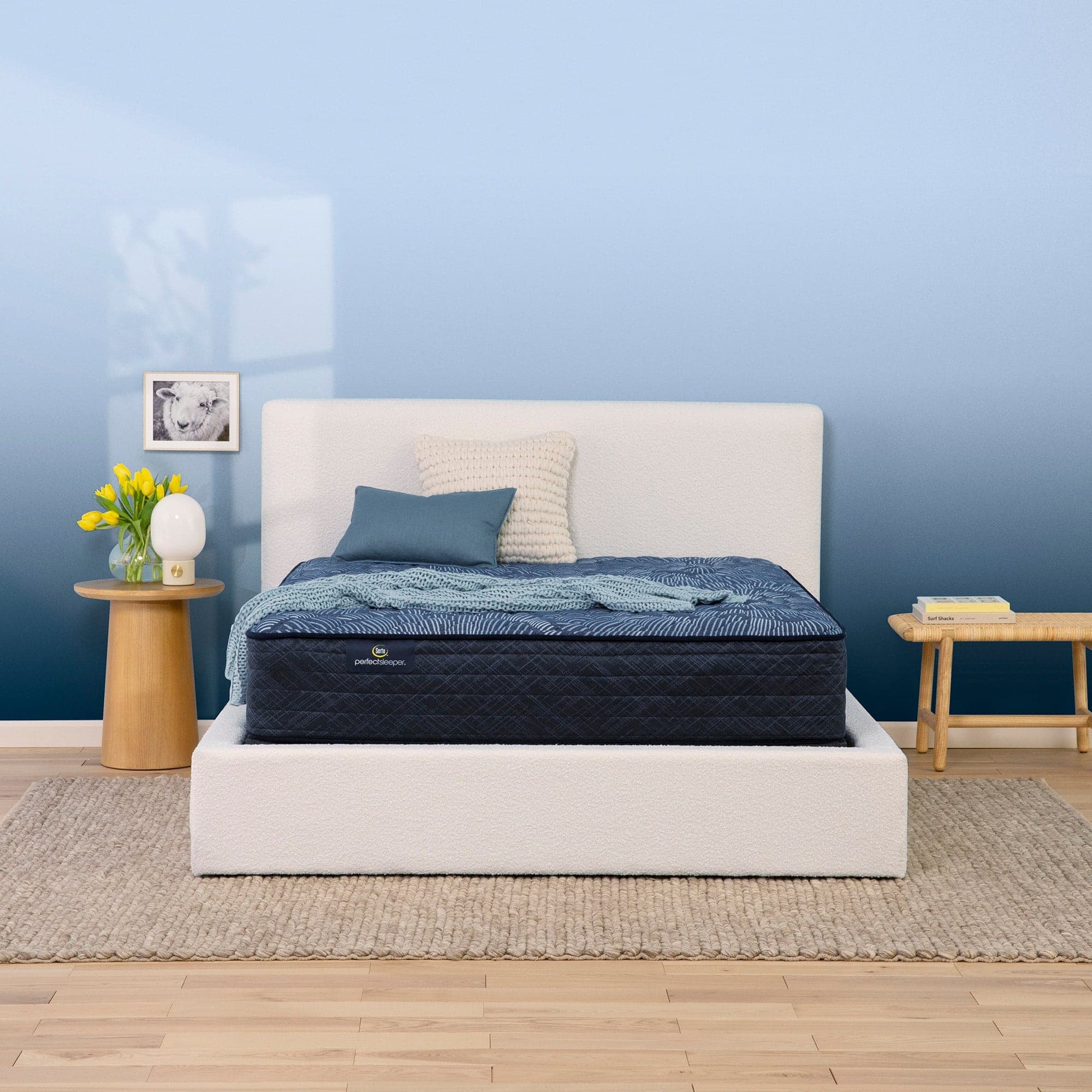 Serta Perfect Sleeper Cobalt Calm Extra Firm Queen mattress on white background