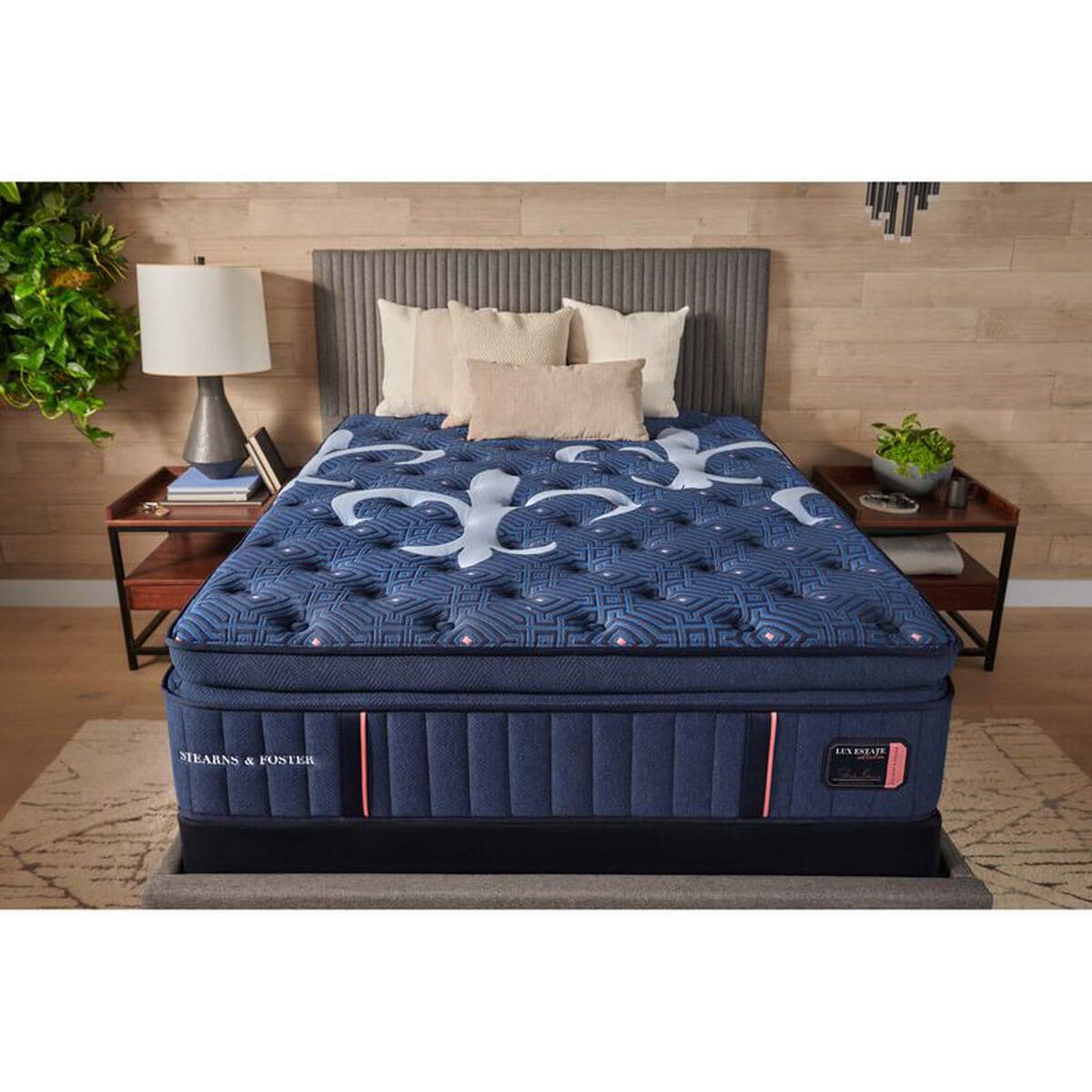 Stearns & Foster Lux Estate Firm Pillow Top King mattress on white background
